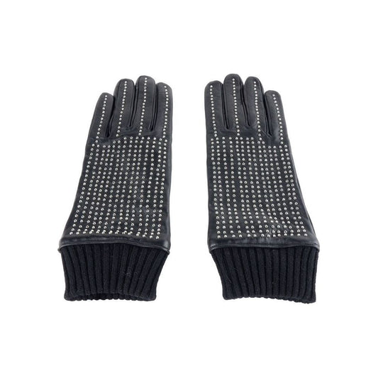 Cavalli Class Black Lambskin Men Glove Cavalli Class Dark Slate Gray