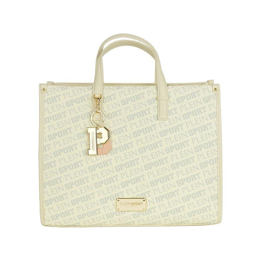 Plein Sport White Polyamide Women Shoulder Bag Plein Sport Light Gray