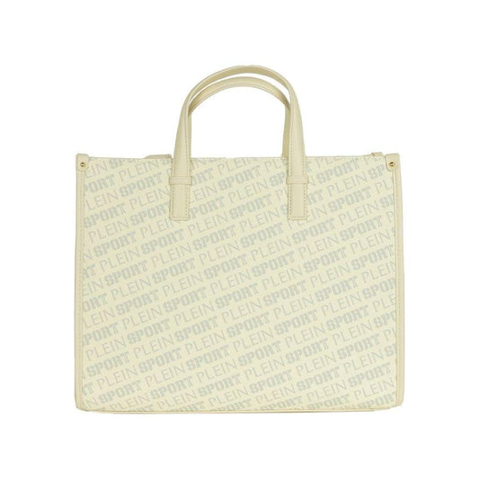 Plein Sport White Polyamide Women Shoulder Bag Plein Sport Light Gray