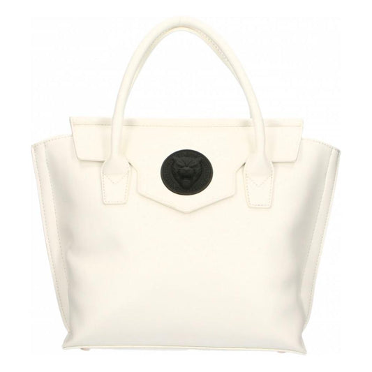 Plein Sport Elegant White Handbag With Magnetic Closure Plein Sport Beige