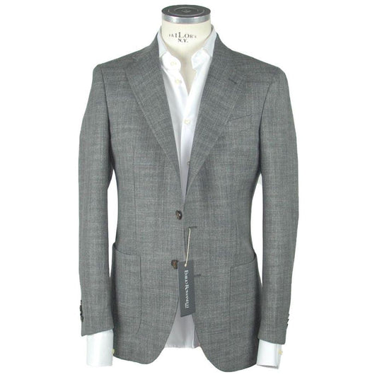 Emilio Romanelli Gray Wool Men's Blazer Emilio Romanelli Slate Gray