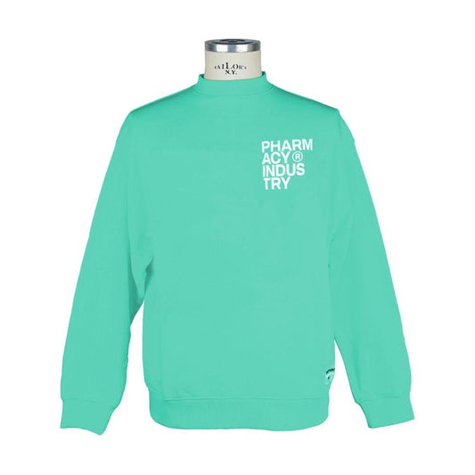Pharmacy Industry Chic Green Logo Crewneck Sweatshirt Pharmacy Industry Medium Aquamarine