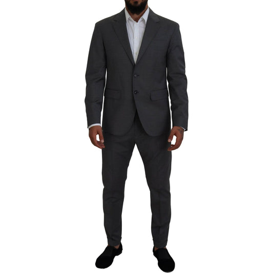 Dsquared² Gray Wool Single Breasted 2 Piece CIPRO Suit Dsquared² Dark Slate Gray