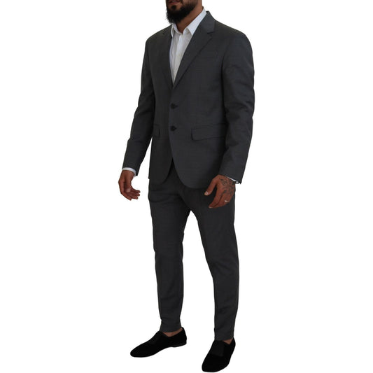 Dsquared² Gray Wool Single Breasted 2 Piece CIPRO Suit Dsquared² Dark Slate Gray