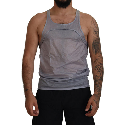 Dsquared² Light Gray Cotton Sleeveless Tank Men Top T-shirt Dsquared² Dim Gray