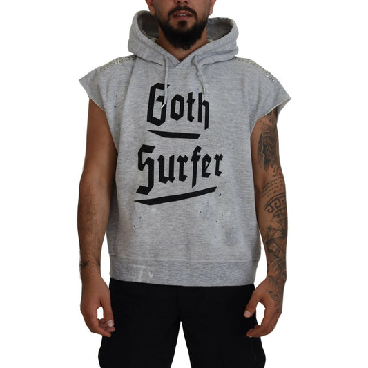 Dsquared² Light Gray Cotton Short Sleeves Hooded T-shirt Dsquared² Dim Gray