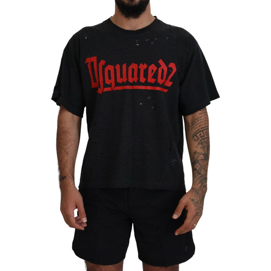 Dsquared² Black Cotton Short Sleeves Crewneck T-shirt Dsquared² Black