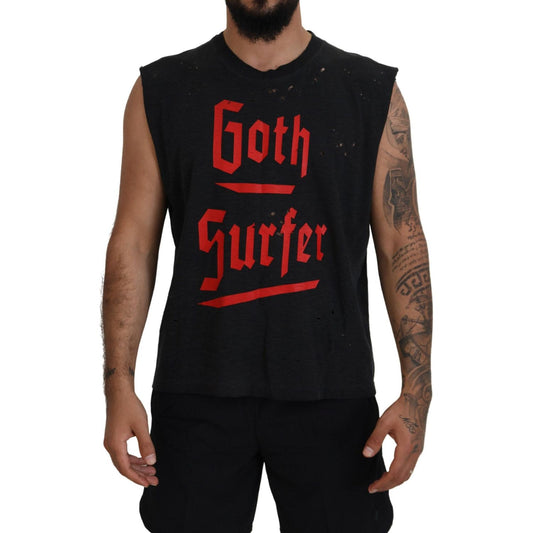 Dsquared² Black Cotton Sleeveless Crewneck Tank T-shirt Dsquared² Sienna