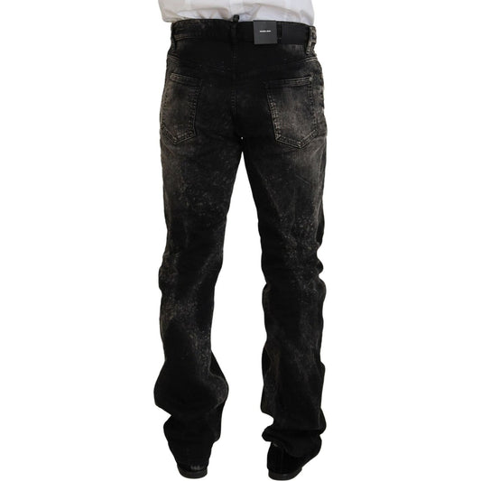 Dsquared² Black Washed Cotton Straight Fit Casual Denim Jeans Dsquared² Black