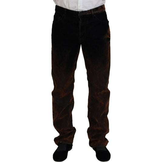 Dsquared² Brown Washed Cotton Straight Fit Casual Denim Jeans Dsquared² Black