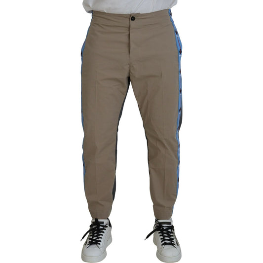 Dsquared² Cotton Brown Gray Two Tone Men Casual Pants Dsquared² Dim Gray