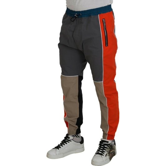 Dsquared² Multicolor Patchwork Cotton Jogging Pants Dsquared² Dark Slate Gray