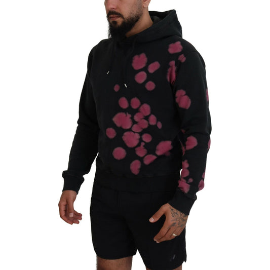 Dsquared² Black Tie Dye Cotton Hooded Sweatshirt Sweater Dsquared² Black