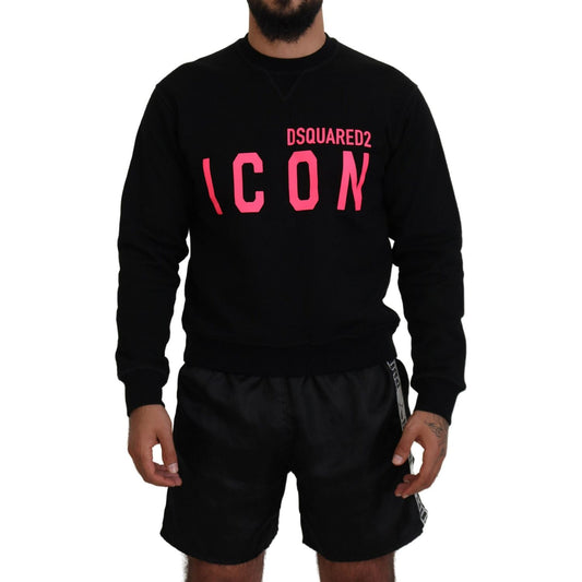 Dsquared² Black Printed Long Sleeves Pullover Sweater Dsquared² Black