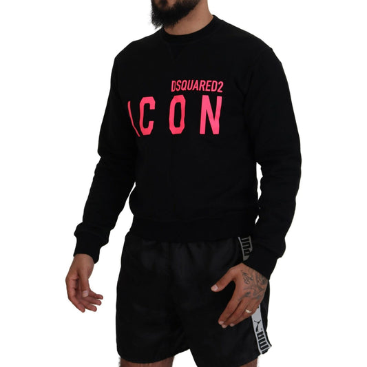 Dsquared² Black Printed Long Sleeves Pullover Sweater Dsquared² Black