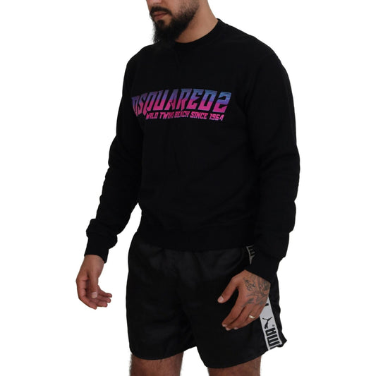 Dsquared² Black Logo Print Long Sleeves Men Pullover Sweater Dsquared² Black