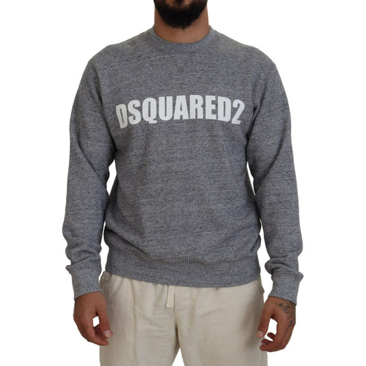 Dsquared² Gray Crystal Embellishment Men Pullover Sweater Dsquared² Dim Gray