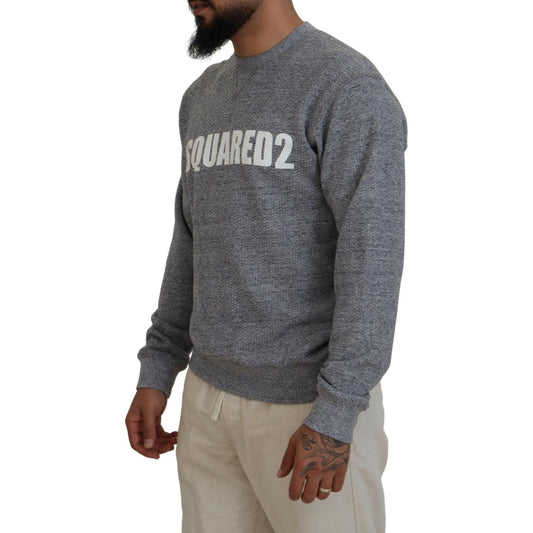 Dsquared² Gray Crystal Embellishment Men Pullover Sweater Dsquared² Dim Gray