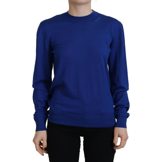 Dsquared² Blue Long Sleeve Crew Neck Casual Sweater Dsquared² Midnight Blue