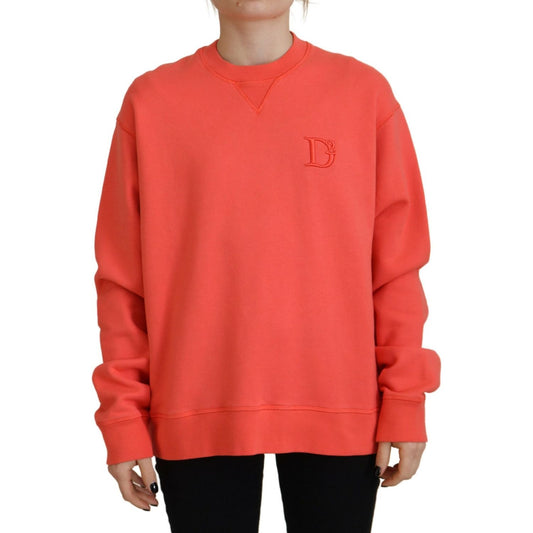 Dsquared² Pink Logo Embroidery Women Long Sleeve Sweater Dsquared² Tomato
