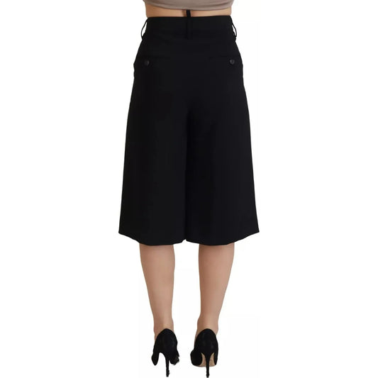 Dsquared² Black High Waist Wide Leg Cropped Trouser Pants Dsquared² Rosy Brown