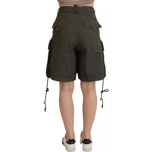 Dsquared² Green High Waist Cargo Bermuda Women Shorts Dsquared² Rosy Brown