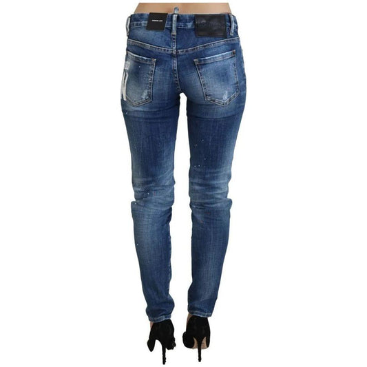 Dsquared² Blue Icon Low Waist Skinny Jennifer Denim Jeans Dsquared² Dark Slate Gray