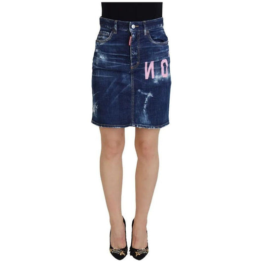 Dsquared² Blue Icon High Waist Denim Mini Boston Jean Skirt Dsquared² Dark Slate Gray