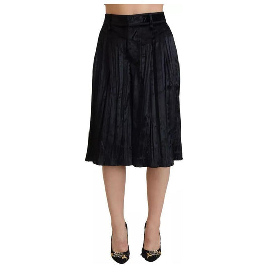 Dsquared² Black Pleated High Waist Wide Leg Cropped Pants Dsquared² Rosy Brown