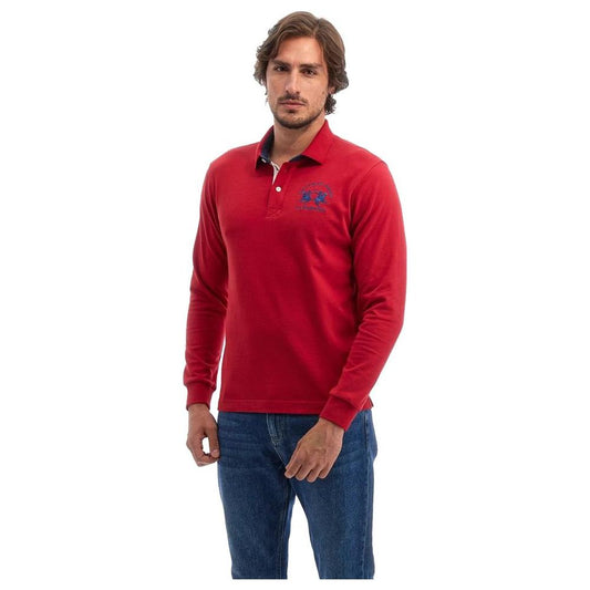 La Martina Red Cotton Polo Shirt La Martina Brown