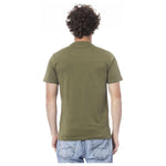 Cavalli Class Green Cotton Men T-Shirt Cavalli Class Dim Gray