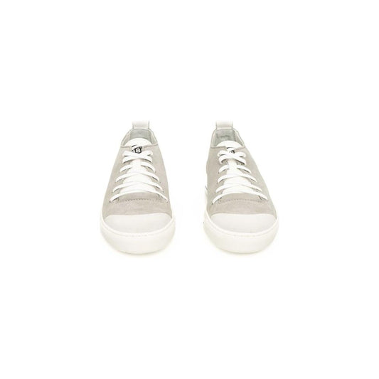 Cerruti 1881 Gray Cowhide Men Sneaker Cerruti 1881 Antique White