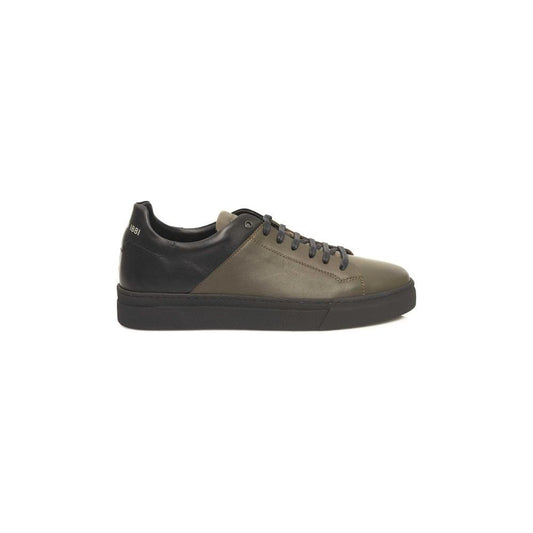 Cerruti 1881 Green Cowhide Men Sneaker Cerruti 1881 Dark Slate Gray