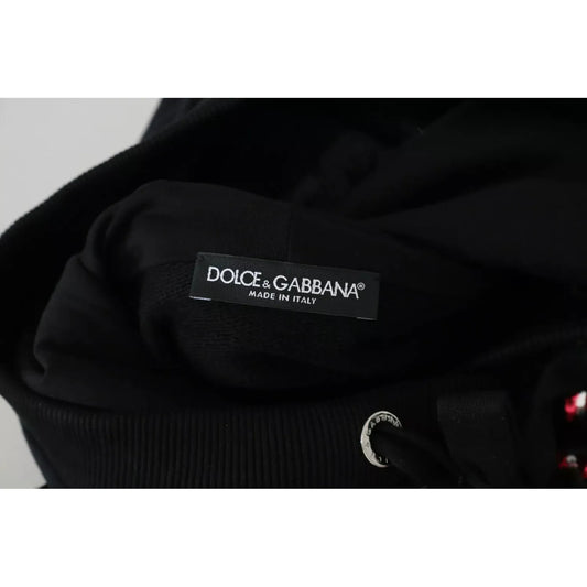 Dolce & Gabbana DG Sequined Hooded Pullover Sweater Dolce & Gabbana Black