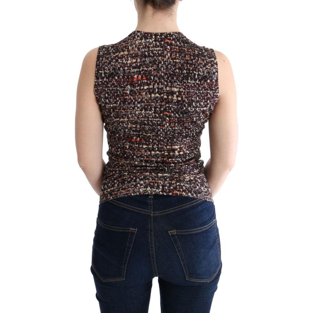 Dolce & Gabbana Multicolor Print Knit Top Wool T-shirt