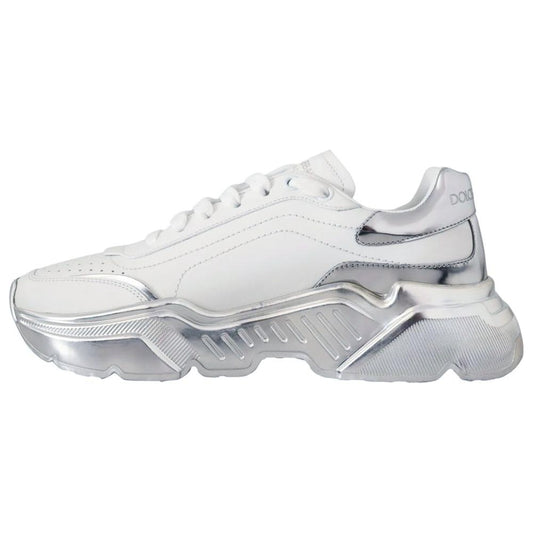 Dolce & Gabbana White Calfskin Men Sneaker Dolce & Gabbana Light Gray