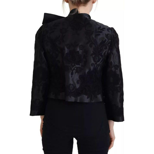 Dolce & Gabbana Black Lace Sheer Corset Organza Silk Jacket Dolce & Gabbana Black