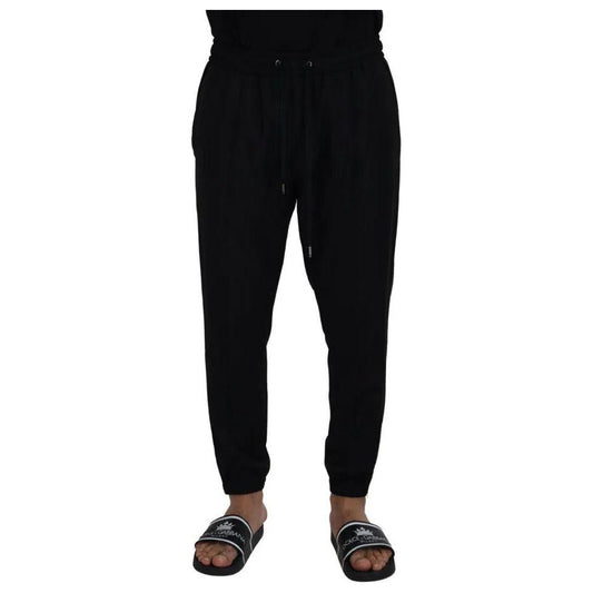 Dolce & Gabbana Black Jogger Jogging Wool Pants Dolce & Gabbana Black