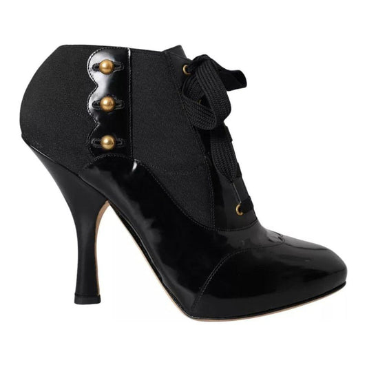 Dolce & Gabbana Black Jersey Stretch Ankle Boots Shoes Dolce & Gabbana Black
