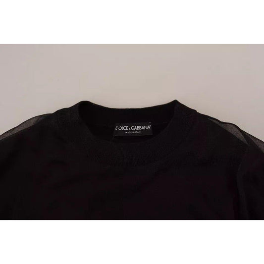 Dolce & Gabbana Black Polyester Logo Men Pullover Sweater Dolce & Gabbana Gray