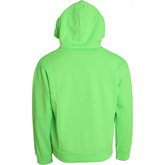 Dolce & Gabbana Neon Green Logo Pullover Hooded Sweatshirt Sweater Dolce & Gabbana Light Green
