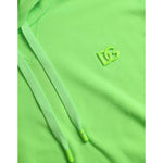 Dolce & Gabbana Neon Green Logo Pullover Hooded Sweatshirt Sweater Dolce & Gabbana Light Green