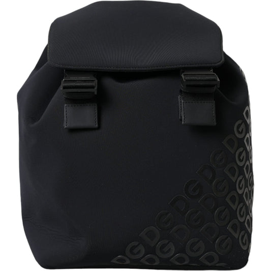 Dolce & Gabbana Black Neoprene Nylon DG Logo School Backpack Bag Dolce & Gabbana Black