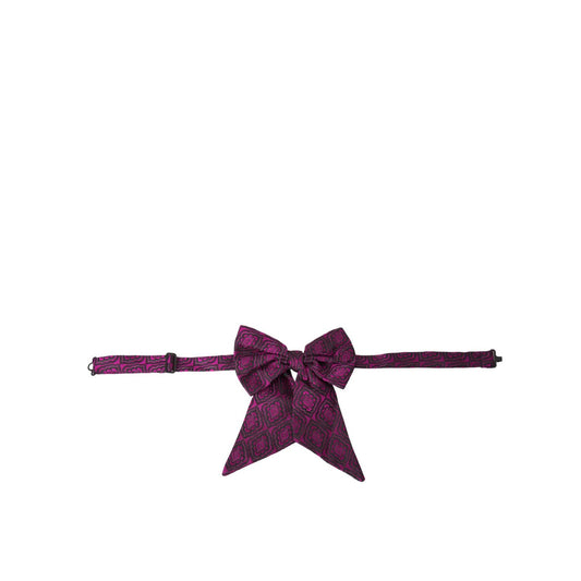 Dolce & Gabbana Purple Ribbon Silk Adjustable Neck Men Bow Tie FT3839