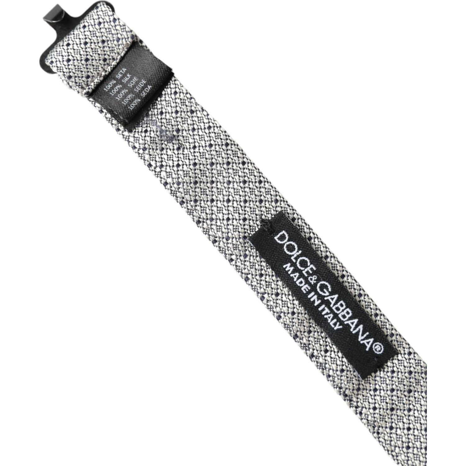 Dolce & Gabbana Gray Silk Adjustable Neck Men Bow Tie