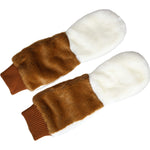Dolce & Gabbana Brown White Acrylic Knitted Fur Mitten Gloves Dolce & Gabbana Saddle Brown