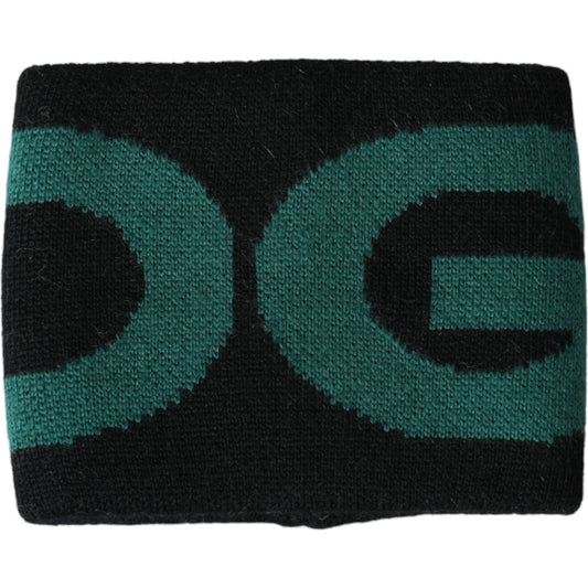 Dolce & Gabbana Black Green Wool Logo #DGMILLENNIALS Wristband Dolce & Gabbana Black