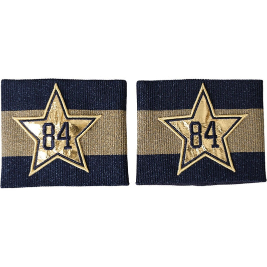 Dolce & Gabbana Black Gold Logo Star 84 Viscose Wristband Dolce & Gabbana Tan