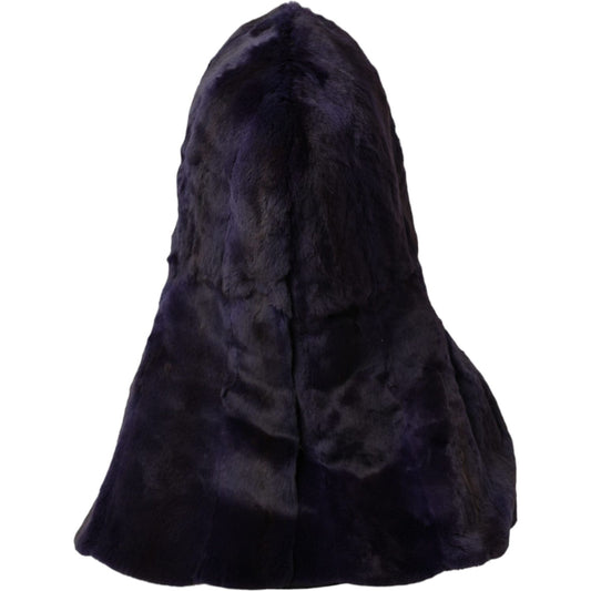 Dolce & Gabbana Black Weasel Fur Whole Head Wrap Hat Dolce & Gabbana Black
