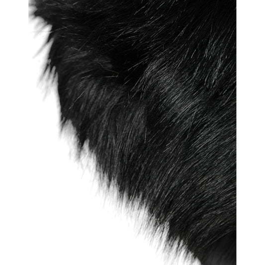 Dolce & Gabbana Black Faux Fur Womens Bucket Hat Dolce & Gabbana Black